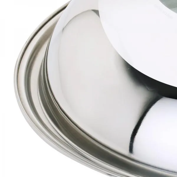 Stainless Steel Cooking Pan Cover Visible Replaced Lid for Frying Wok Pot - 30cm