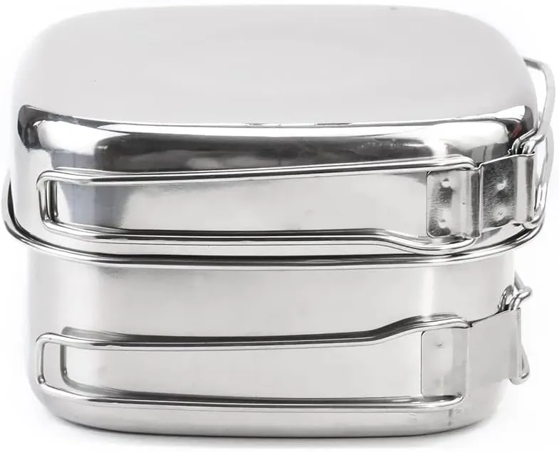 Stainless Steel Outdoor Pot Set Hiking Travel Mountaineering Camping Equipment Picnic Cookware Cooking Supplies