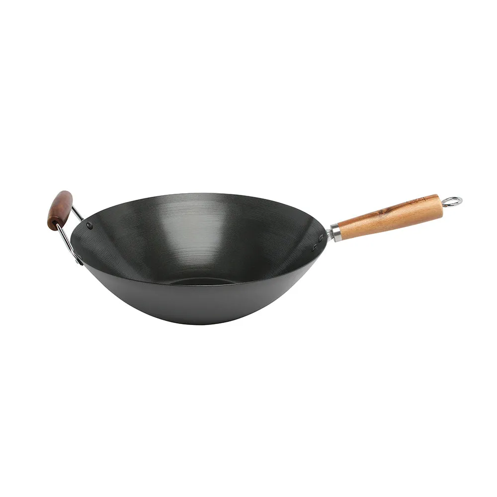 STANLEY ROGERS Non-Stick Carbon Steel Wok Acacia 35cm