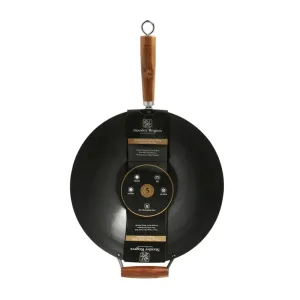 STANLEY ROGERS Non-Stick Carbon Steel Wok Acacia 35cm