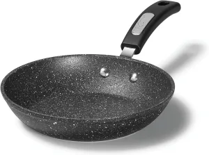 Starfrit The Rock 24 cm (9.5") Non-Stick Fry Pan - Durable Forged Aluminum - Oven Safe - PFOA Free - Easy to Clean - Black