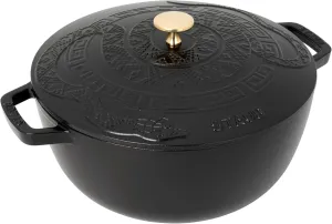 Staub Cast Iron - Specialty Shaped Dutch Ovens 5-qt Essential French Oven w/Snake Lid - Matte Black