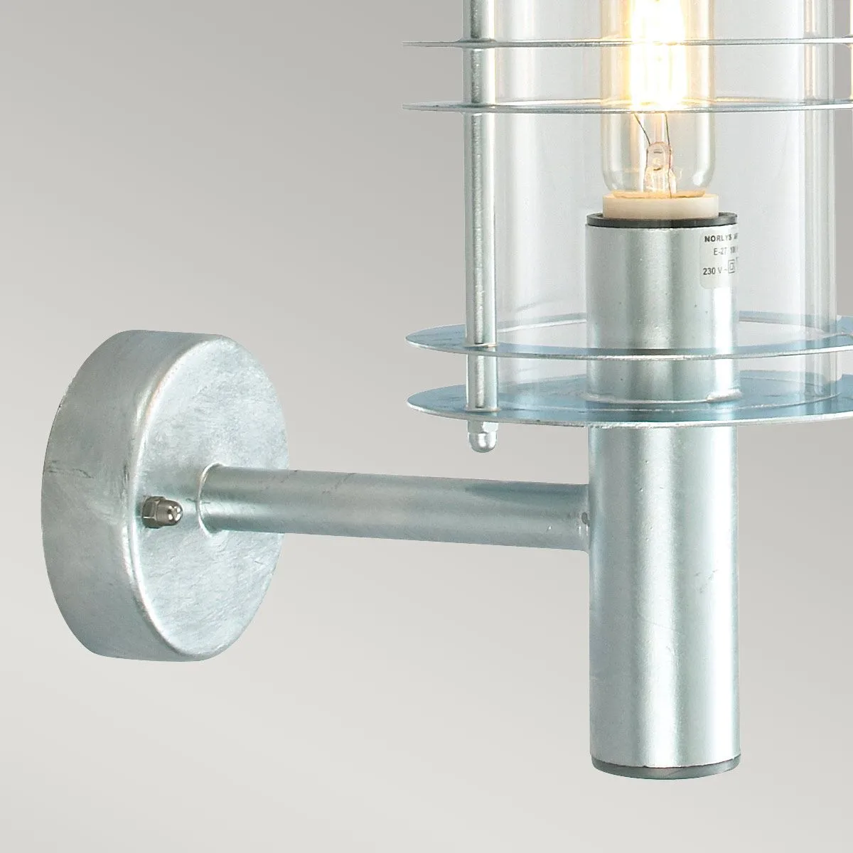 Stockholm 1 Light Grande Wall Lantern - Galvanised  | Galvanised