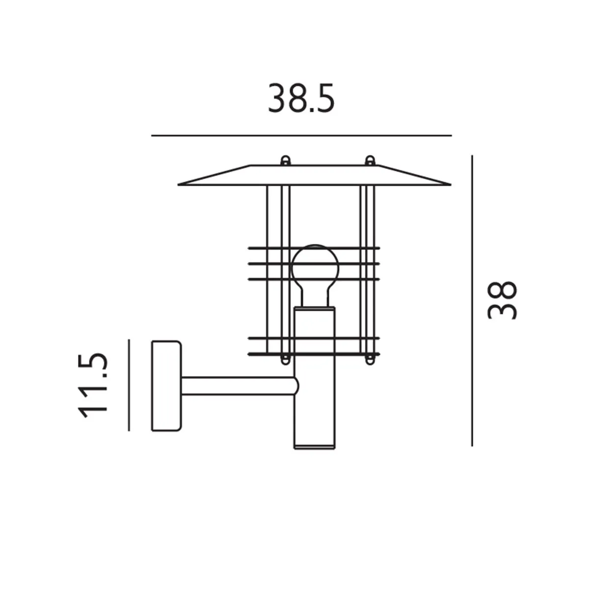 Stockholm 1 Light Grande Wall Lantern - Galvanised  | Galvanised