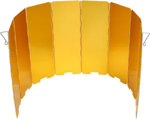 Stove Windscreen, Camping Stove Windscreen, 8 Plates Folding Outdoor Stove Windscreen, Aluminum Folding Portable Camping Stove Windscreen, with Carry Bag for Camping Hiking Picnic (Yellow)