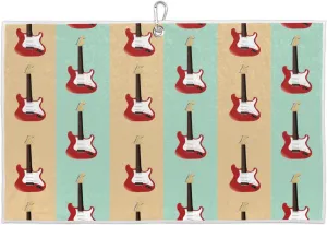Striped Guitar Golf Towel with Heavy Duty Carabiner Clip Quick Dry Ultra Absorbent Club Ball Cleaning Towel Golf Accessories for Men Women