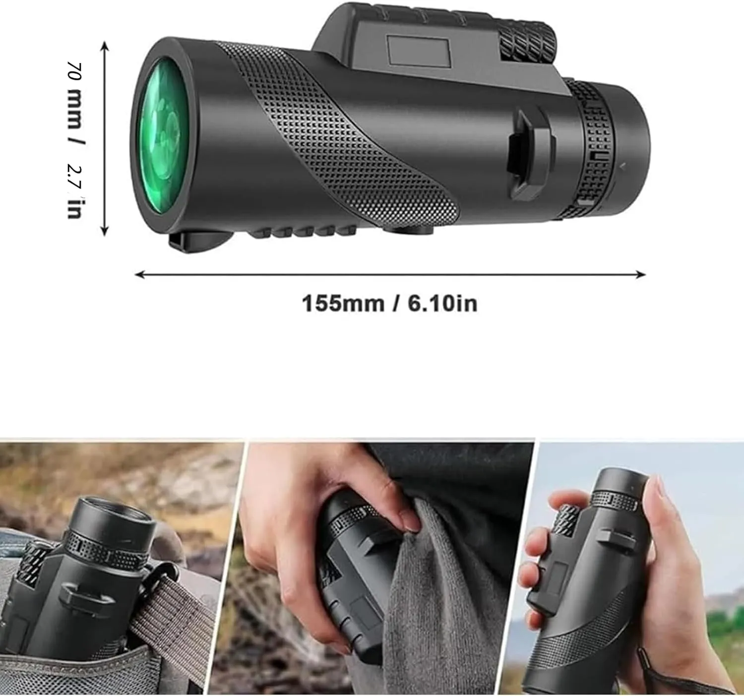 Stscope360 Monocular, Monoculars for Adults Long Range, Portable Night Vision Monocular with Smartphone Adapter & Tripod for Stargazing, Bird Watching, Travel(80 * 100,Green)