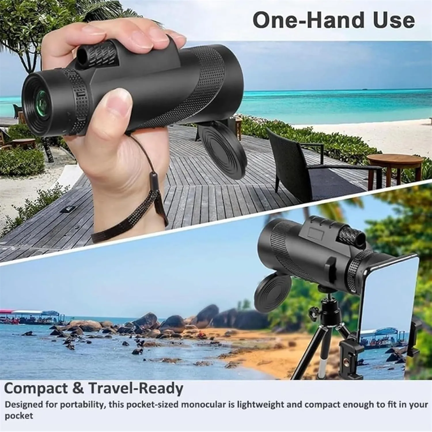 Stscope360 Monocular, Monoculars for Adults Long Range, Portable Night Vision Monocular with Smartphone Adapter & Tripod for Stargazing, Bird Watching, Travel(80 * 100,Green)