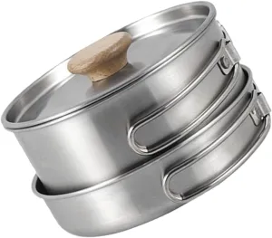 Style Folding Pot Camping Cookware Portable Frying Pan Professional Cooking Pot