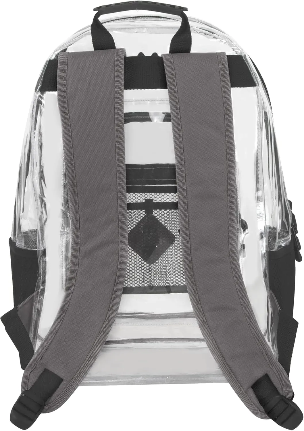 Summit Ridge Clear Waterproof Heavy Duty Stadium Approved Backpack with Water Bottle Holding Pockets, Front Zipper Pocket and Mesh Pocket for Men and Women in Grey
