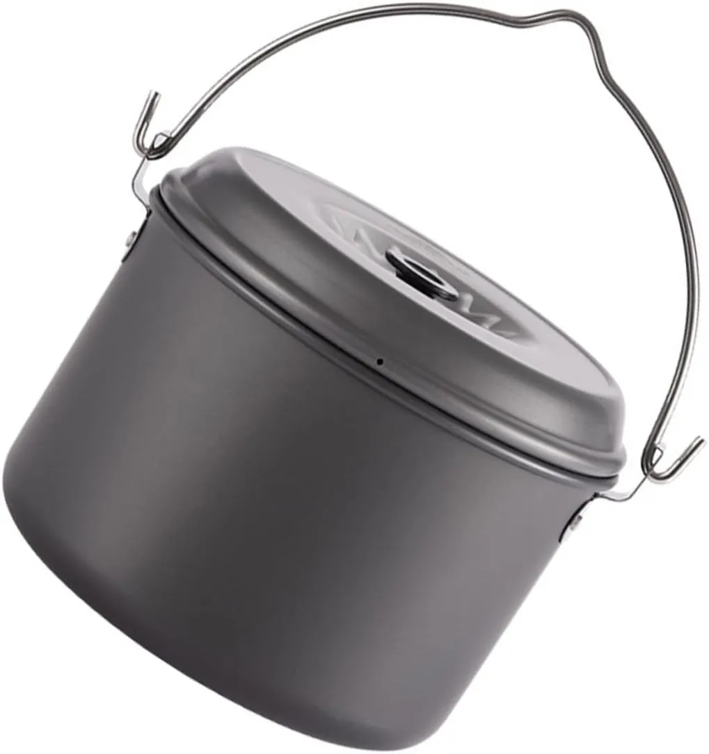 SUPVOX 1Pc Camping Hanging Pot Durable Cookware for Hiking Non Stick Design for Outdoor Cooking for People Lightweight and Portable