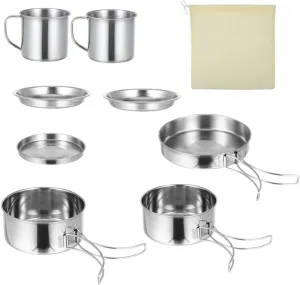 SUPVOX 1Set Outdoor Camping Cookware BBQ Supply Kit for People Compact and Durable Backpacking Cooking for Hiking Picnic and