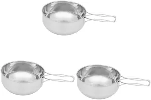 SUPVOX 2 Pcs Outdoor Stainless Steel Bowl Camping Travel Utensils