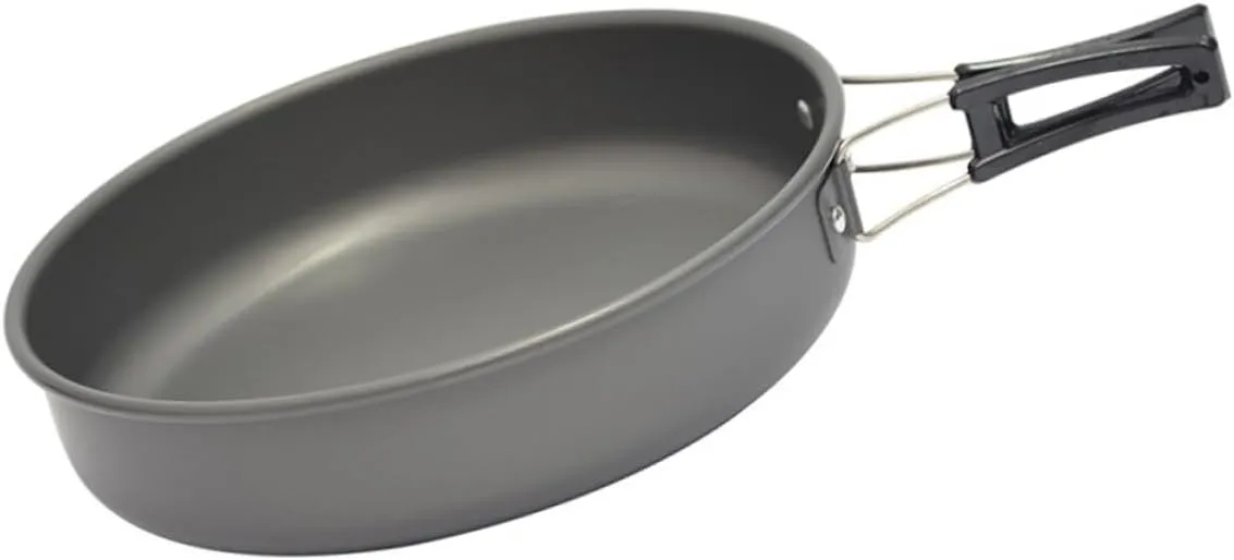 SUPVOX Portable Aluminium Frying Pan Lightweight Non-Stick Cooking Utensil for Outdoor Camping Picnics and Hiking Easy to Clean and Carry for People High-Temperature Resistant Cookware