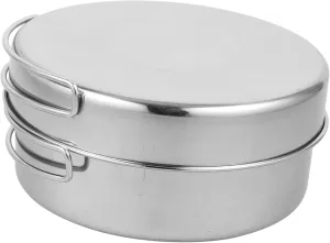 SUPVOX Stainless Steel Camping Pot Set Piece Outdoor Cooking Supplies for Camping Hiking and Picnics