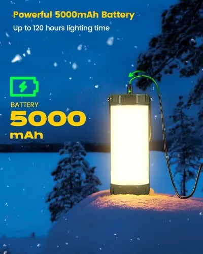 Survival Camping Lantern,106LED w/ 5 Brightness,Up to 1200LM, 3 Modes & SOS-Rechargeable