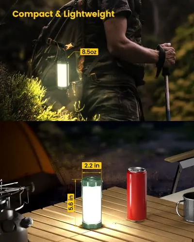 Survival Camping Lantern,106LED w/ 5 Brightness,Up to 1200LM, 3 Modes & SOS-Rechargeable