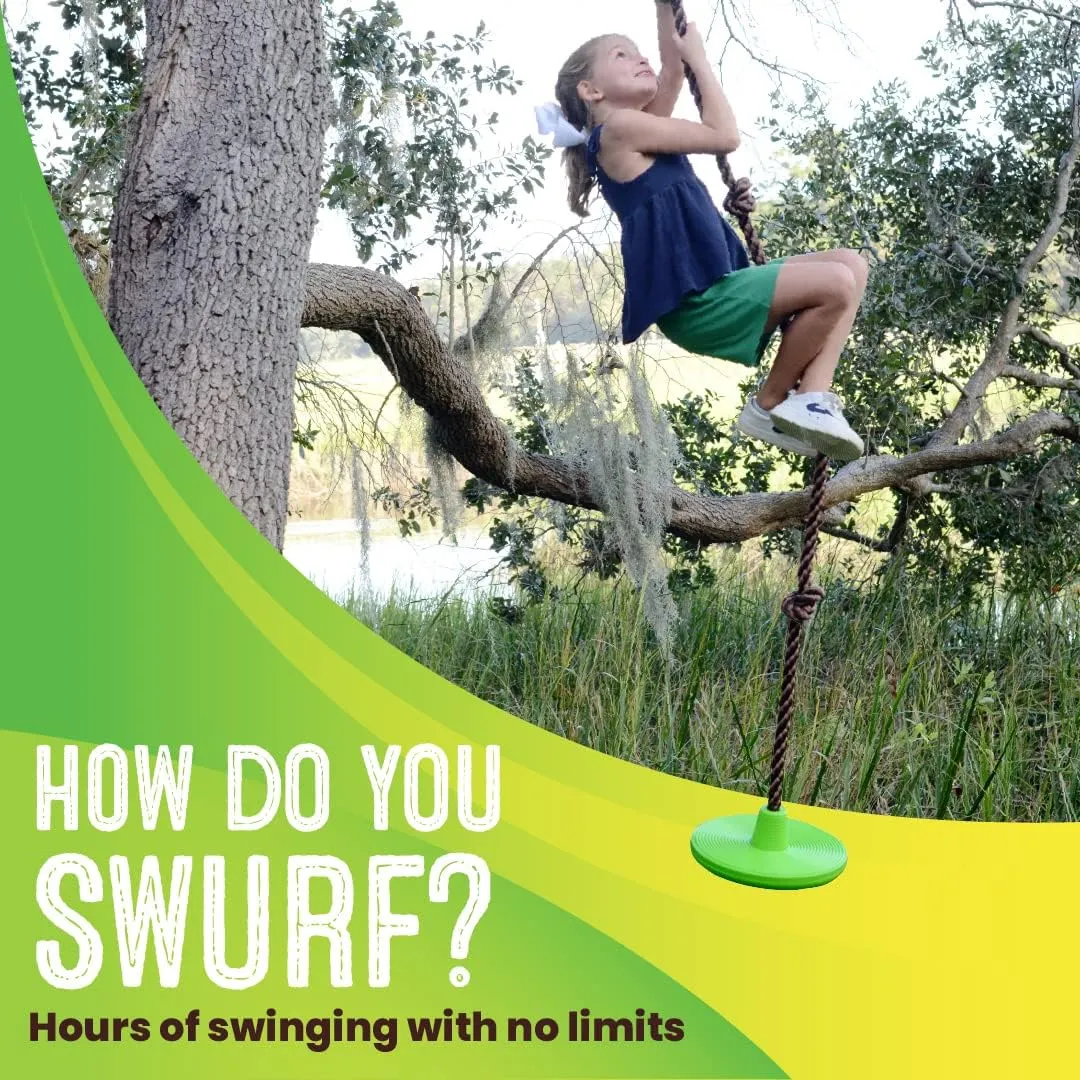 Swurfer Disco Tree Swing - Swing Sets for Backyard, Outdoor Swing, Swingset Outdoor for Kids, Easy Installation, Heavy Duty, Adjustable