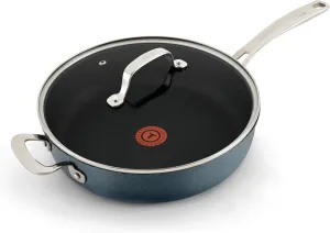 T-fal Platinum Nonstick Jumbo Cooker 5 Quart Induction Oven Broiler Safe 500F Cookware, Pots and Pans, Dishwasher Safe Slate