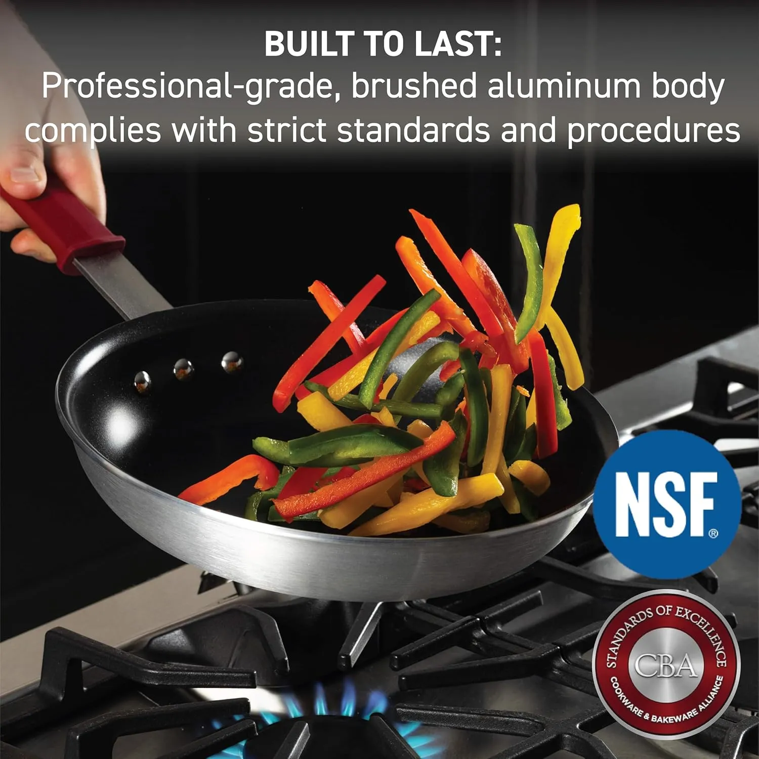 T-fal Professional VX3 Brushed Nonstick Fry Pan with Stainless Steel Handle 10 Inch, Oven Broiler Safe 400F, Cookware, Pots and Pans, Frying Pan, Restaurant Grade, Certified by the NSF and CBA, Black