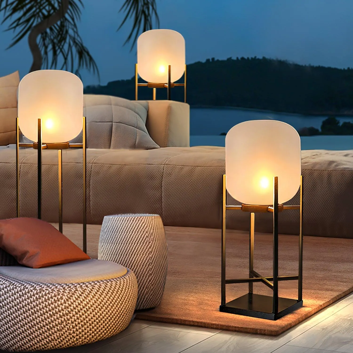 Taavita Outdoor Floor Lamp Lantern for Gardens