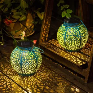 TAKE ME Solar Lanterns Outdoor Lights Waterproof Garden Lanterns for Patio,Outside Mothers Day Gifts Mom Wife Grandma Birthday Gifts [Set of 2]