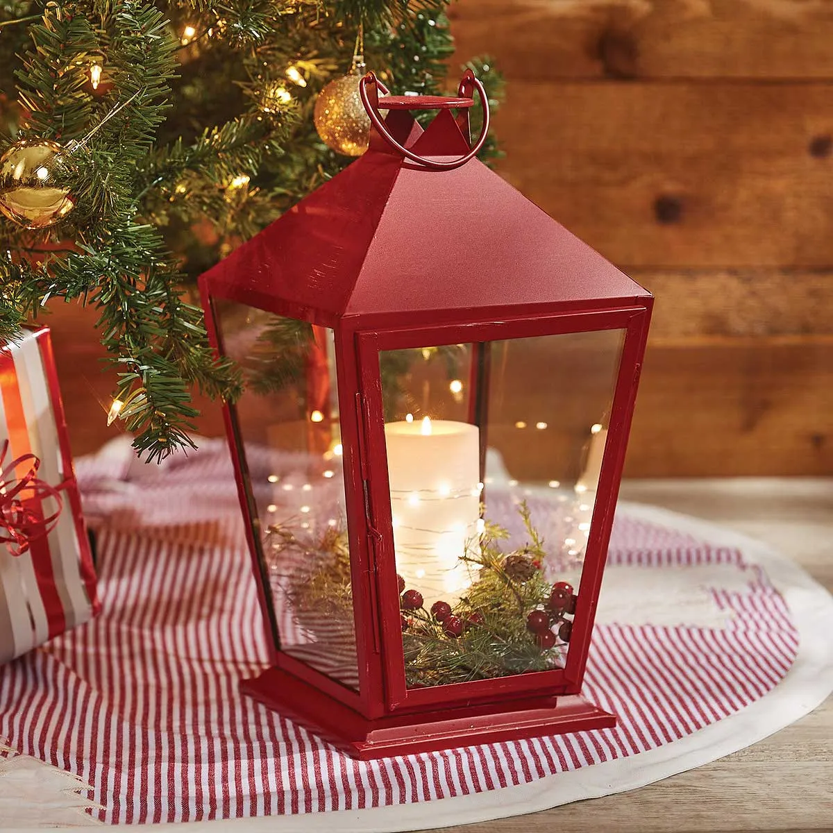 Tall Square Red Lantern