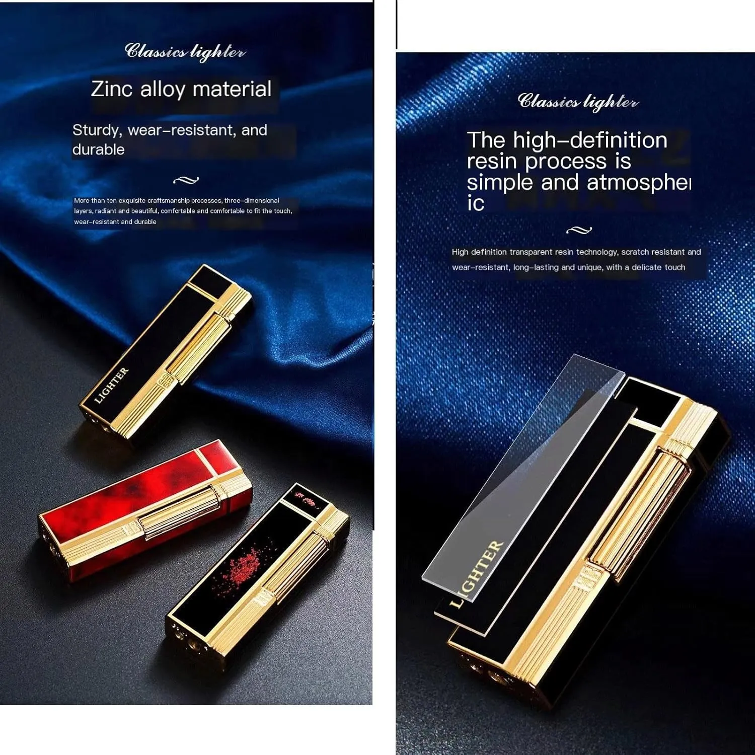 TARVIT Soft Flame Lighter Butane Refillable Gas Lighter with Adjustable Flame Tools and Replaceable Flints ， Metal Lighter for Cigarette/Cigar/Candle 【No Gas】 (Color : Silver Rhombus)