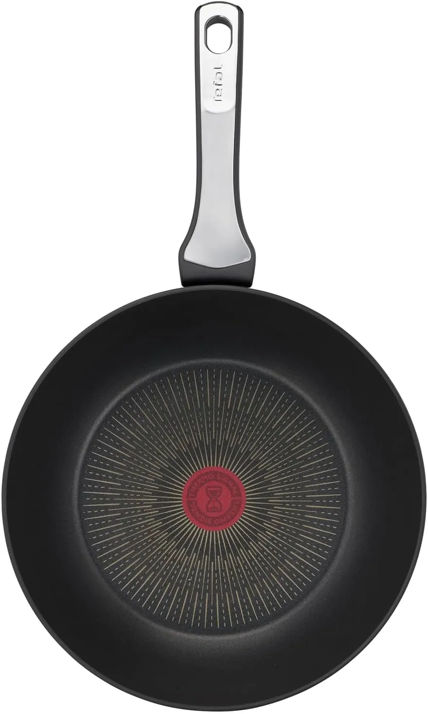 Tefal Unlimited On, Premium Cookware, 28 cm Wok Pan, UK's Longest Lasting Non-stick, Frying Pan, Heat Indicator, Induction Hob Compatible, Dishwasher Safe, Aluminium, Black, G25919AZ