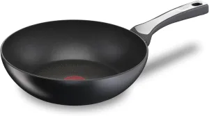 Tefal Unlimited On, Premium Cookware, 28 cm Wok Pan, UK's Longest Lasting Non-stick, Frying Pan, Heat Indicator, Induction Hob Compatible, Dishwasher Safe, Aluminium, Black, G25919AZ