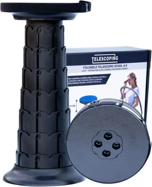Telescopic Stool,20.4" Portable Seat, Collapsible Chair with Carabiner for Camping/Fishing/Hiking/BBQ/Music Festival - Max Capacity 770lbs