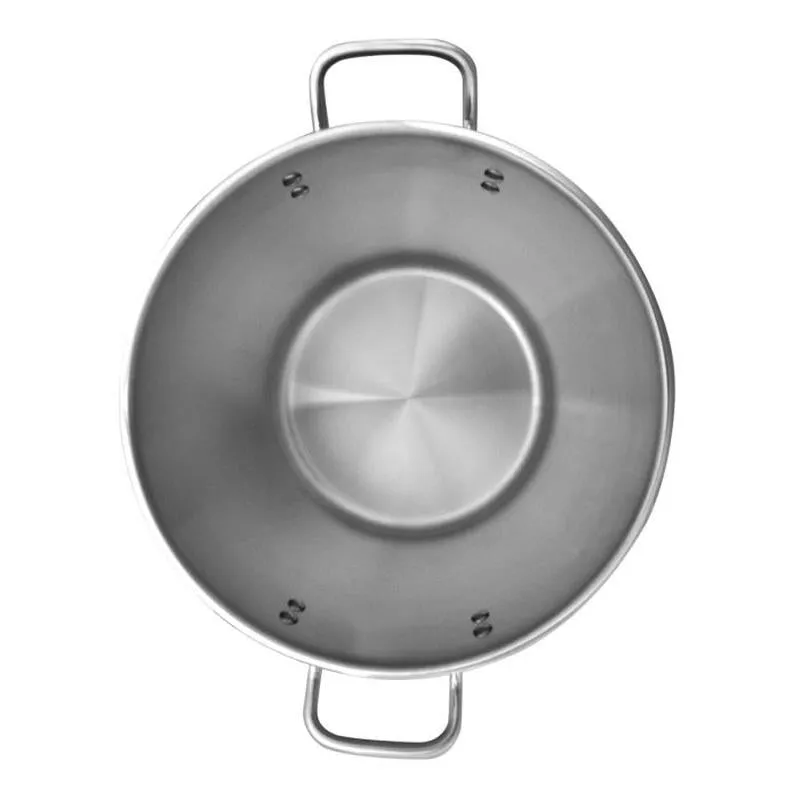 Thundergroup 20 qt, 12-3/8" Diameter Stock Pot with Lid, Stainless Steel, Encapsulated Base, Dishwasher Safe, Standard Electric, Gas Cooktop, Halogen & Induction Ready, Oven Safe, Heavy-Duty, NSF