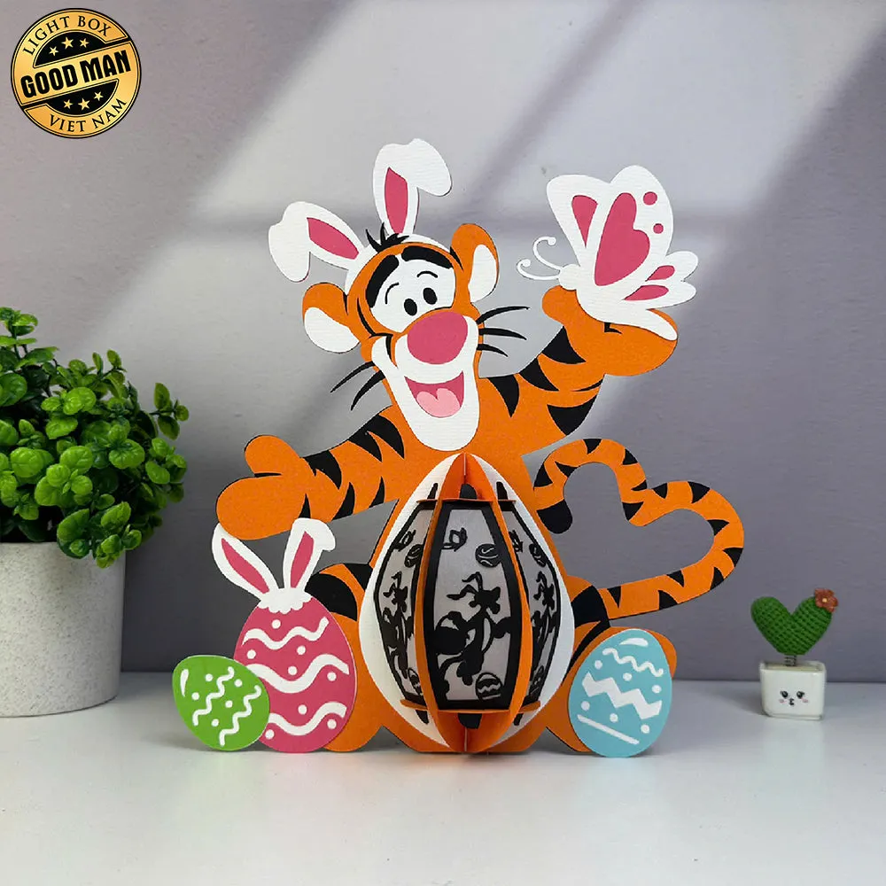 Tigger Easter - Winnie The Pooh Themed Easter 3D Lantern File - Cricut File - LightBoxGoodMan