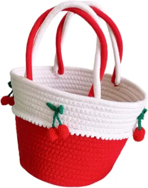 TINEASUR Girl Woven Bag Handwoven Handbag Summer Beach Bag Women's Portable Shoulder