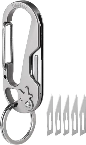 Titanium Carabiner Keychain Clip for Keys, Heavy Duty Car Key Chains Organizer for Men and Women