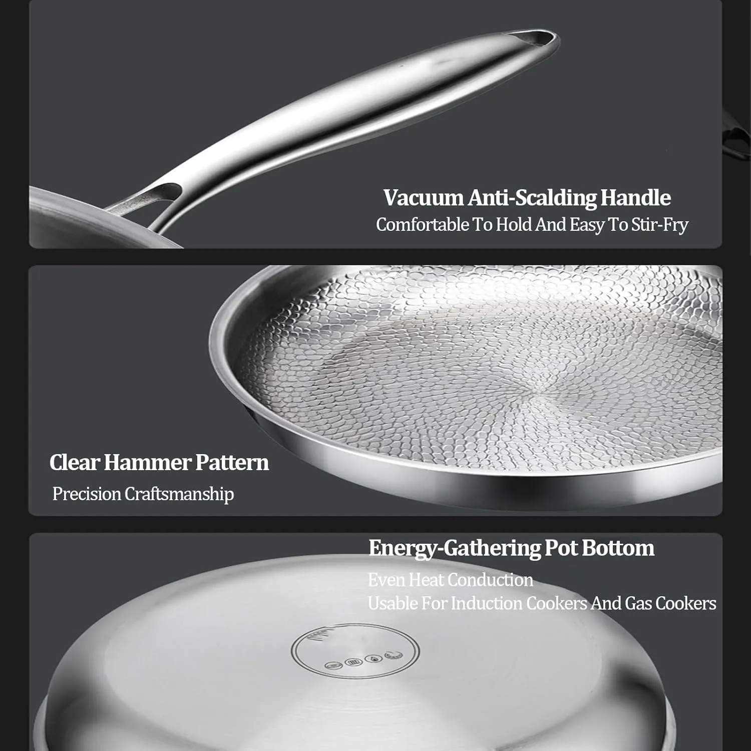 Titanium Hammered Pan Pro with Lid, Ultra-Durable Titanium Pro Cookware Set, 100% Pure Multifunctional Scratch-Resistant Non Stick Nutri Pans for Cooking (L 28cm/11.02in,No Lid)