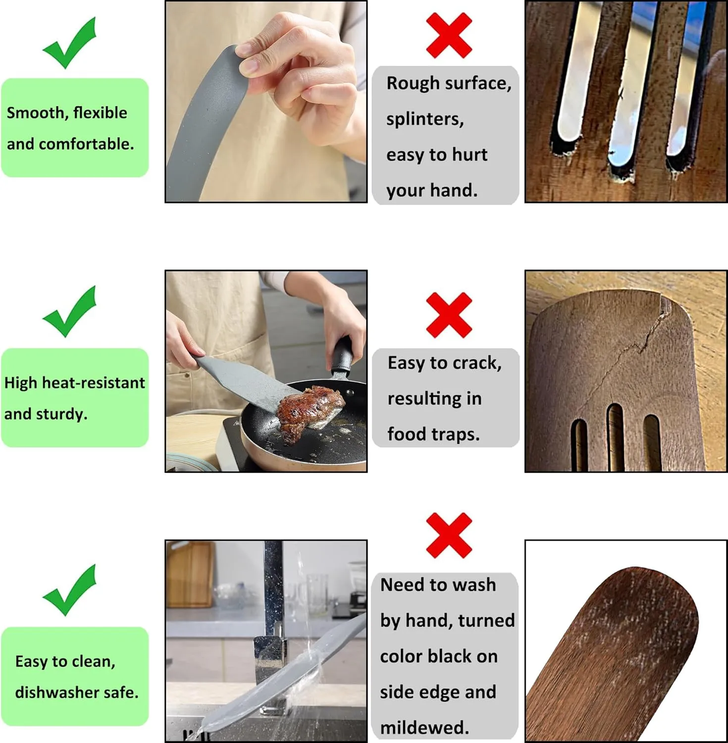 To encounter Silicone Spurtles Set, 7 Piece Nonstick Spurtle Kitchen Utensils, Silicone Spatula, Heat Resistant Spurtle for Salad Stir, Cake Make and Pan-Fried Steak