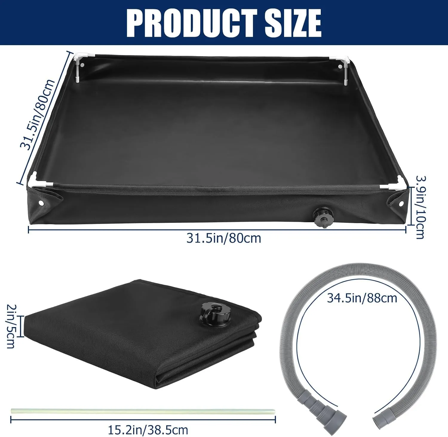 TOBWOLF Portable Shower Pan, Foldable RV Camping Shower Base Outdoor & Indoor, Temporary Shower Floor to Keep Feet Clean for Outdoor, Camping, Beach