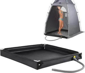 TOBWOLF Portable Shower Pan, Foldable RV Camping Shower Base Outdoor & Indoor, Temporary Shower Floor to Keep Feet Clean for Outdoor, Camping, Beach