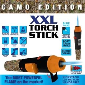 Torch Blue Torch Stick Multi Purpose Refillable Jet Butane 2300 Degree Prefilled & Ready to Use Lighter- Camoflauge (12)