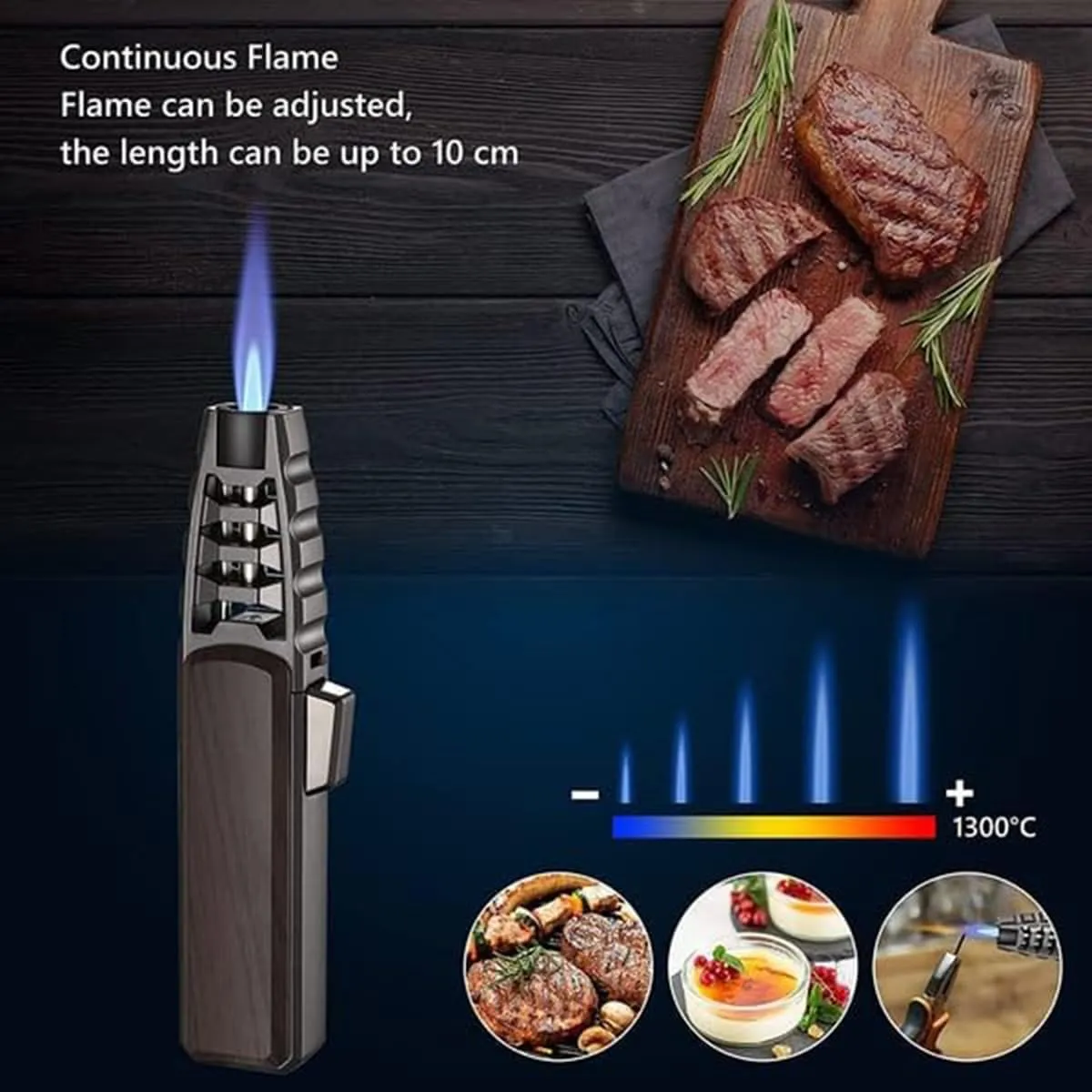 Torch Lighter - Brightfire Rechargeable Torch Lighter, Windproof Straight Flame Cool Lighters for Men (carbon texture)
