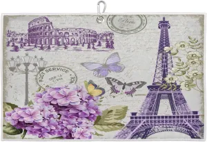 Towers Hydrangeas Butterflies Golf Towel with Heavy Duty Carabiner Ultra Absorbent Quick Dry Perfect for Cleaning Clubs Balls Gear Essential Golf Accessory for Men Women Kids