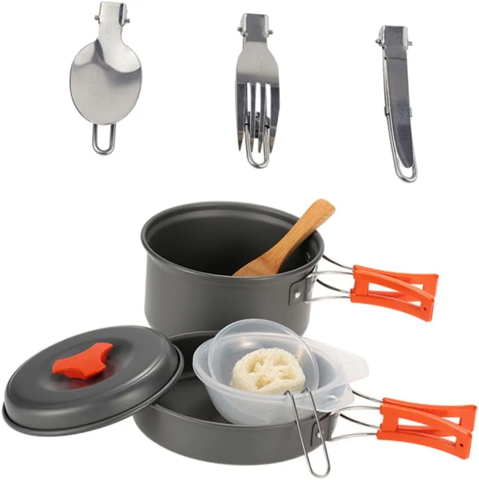 TOYANDONA 1Set Camping Cookware Portable Picnic Cooking Tools for Outdoor Cooking Durable and Easy to Clean Kitchen Supplies for Camping Hiking and Picnics