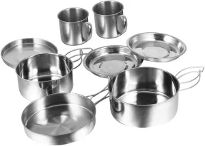 Toyvian 1 Set Portable Cooking Kit Camping Cookware for Outdoor Picnics Easy to Clean Space Saving Design for People for Hiking and Camping Adventures