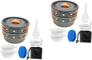 Toyvian Portable Camping Cookware with Non Stick Coating Food Grade Materials Design Skid Handles for Outdoor
