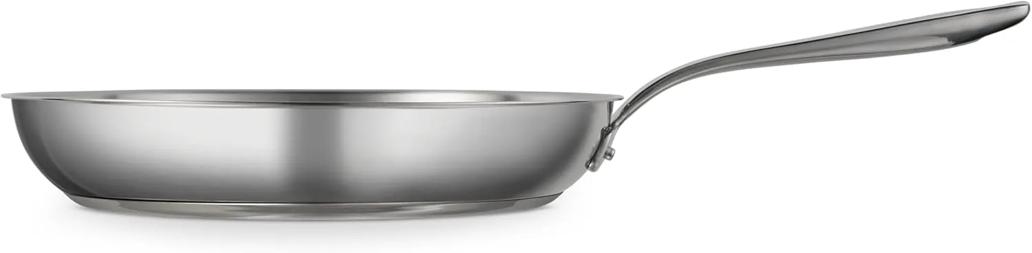Tramontina Tempo Tri-Ply Base Stainless Steel 12-Inch Large Frying Pan, Induction-Ready Skillet, Oven-Safe, Dishwasher-Safe
