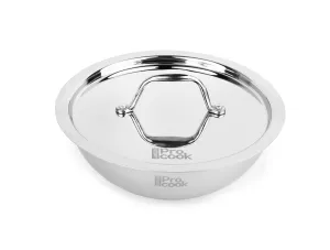 Tri Ply Stainless Steel Tasla With Lid (Milton Procook)