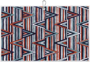 Triangles Lines Golf Towel with Heavy Duty Carabiner Clip Quick Dry Ultra Absorbent Club Ball Cleaning Towel Golf Accessories for Men Women