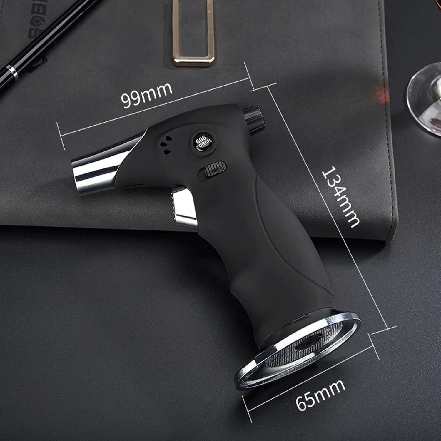 Triple Jet/Single Jet Lighter, fire Lock, Windproof Flame, Gas Filling, Suitable for Outdoor Camping and Hiking (Butane not Included)(Silver1)
