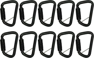Triple Locking Carabiner 60KN (10-Pack)- Fusion Climb® Tacoma- Professional Rock Climbing Carabiner- Heavy Duty Steel- Auto Locking Carabiner for Climbing, Rappelling, Captive Pin- UIAA ANSI Compliant